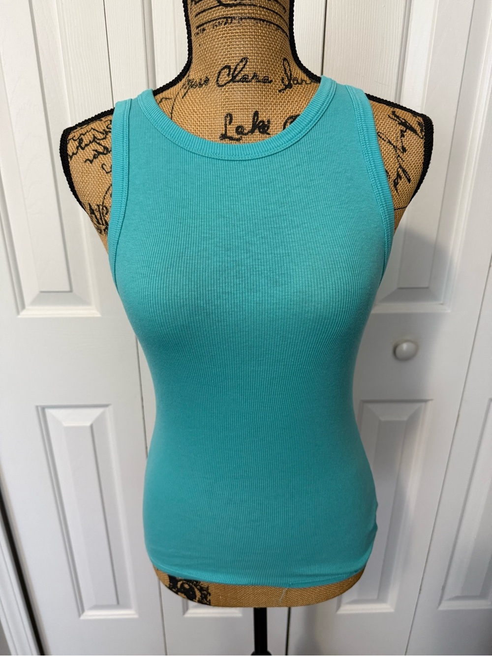 A New Day Turquoise Ribbed Scoop Neck Tank Top
